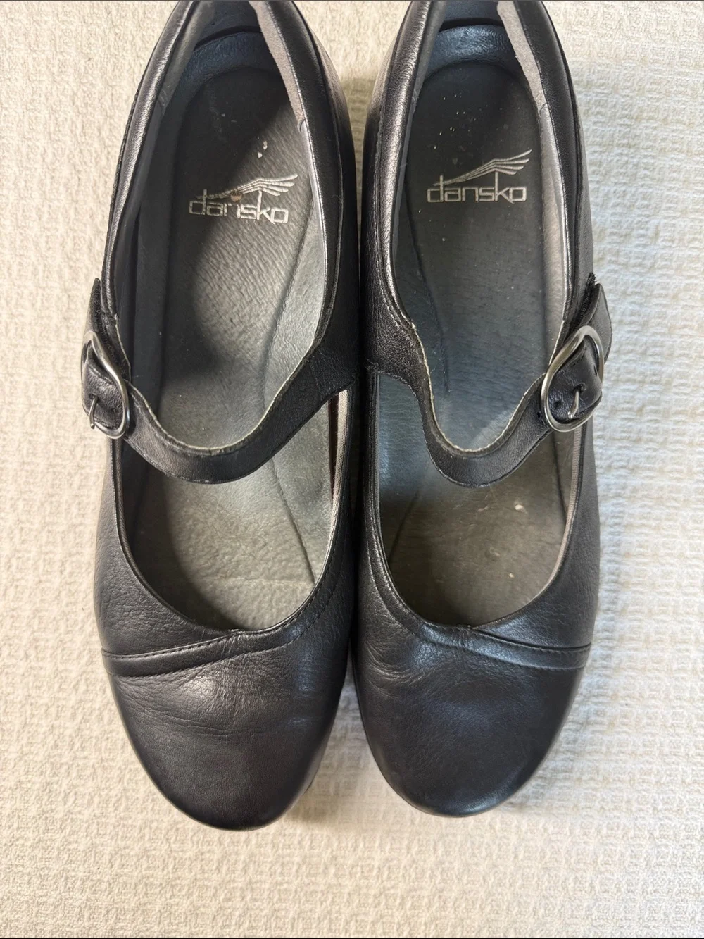 Dansko black Mary Jane style shoes with velcro strap size 41